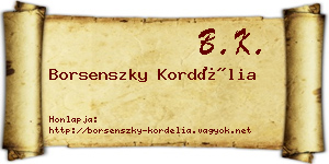 Borsenszky Kordélia névjegykártya